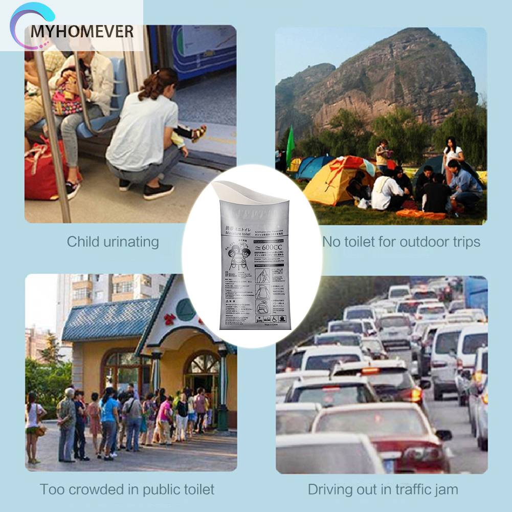 Set 4 Túi Đi Vệ Sinh Khẩn Cấp Sử Dụng Một Lần Cho Nam Và Nữ