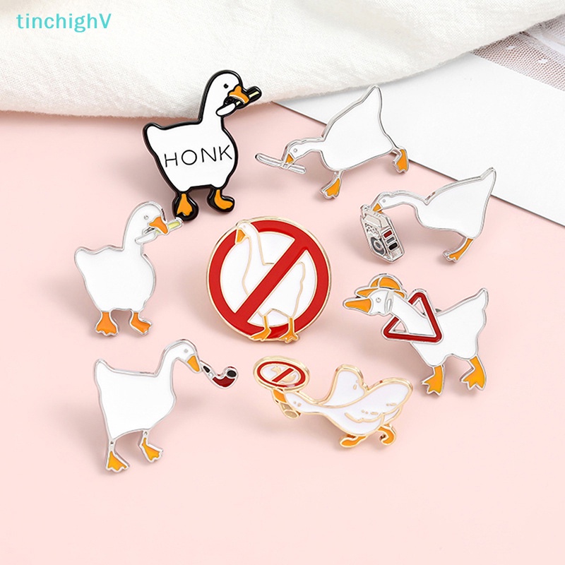[TinchighV] Ghim Cài Áo Bằng Hợp Kim Tráng Men Cứng Hình Ngỗng Phụ Kiện Cài Áo [Mới]