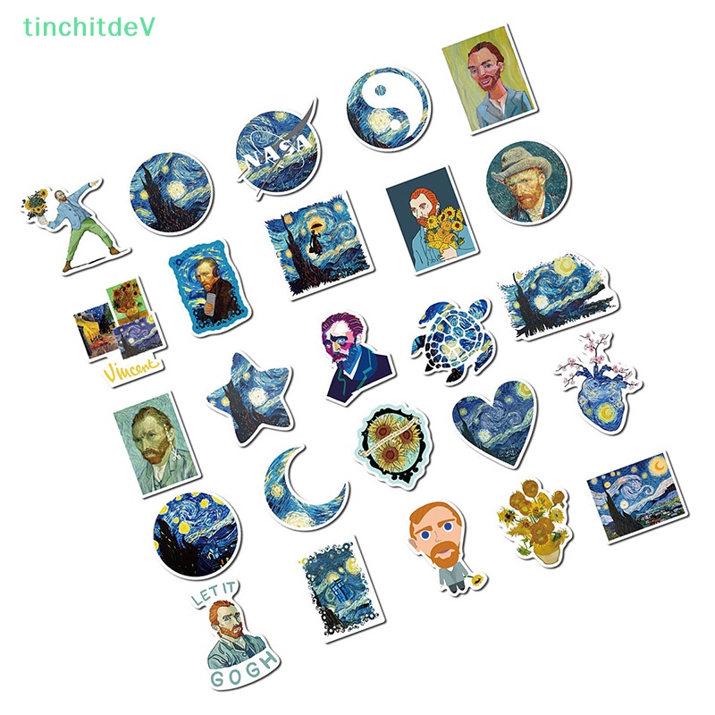 Set 40 Sticker Vincent Willem Van Gogh Dán Trang Trí Nghệ Thuật