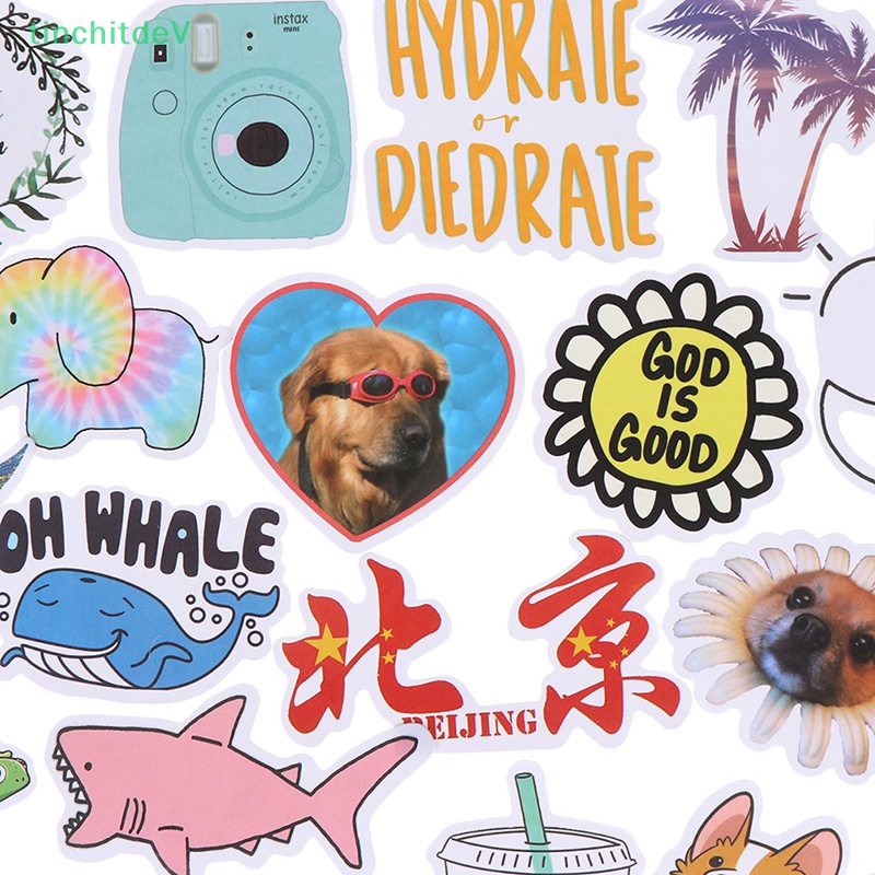 Bộ 50 Đề Can Họa Tiết Hoạt Hình Dễ Thương Dùng Trang Trí Vali / Laptop / Xe Đạp / Xe Hơi DIY