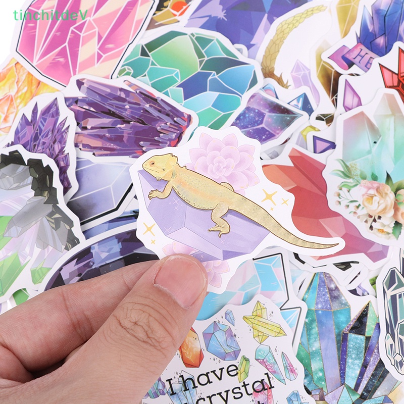 Set 50 Miếng Dán Pha Lê May Mắn Nhiều Màu Trang Trí Đàn Guitar / Laptop / Điện Thoại