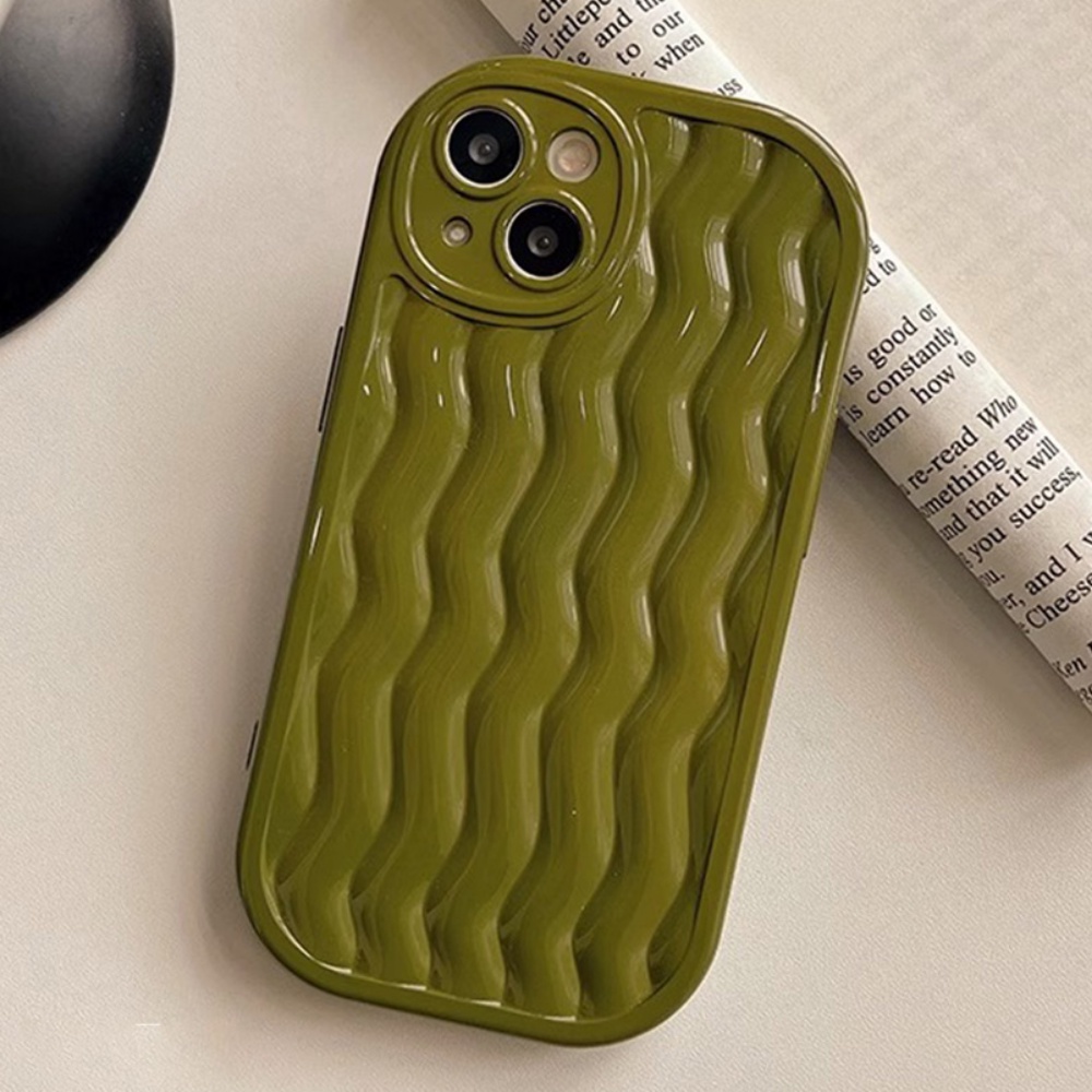 Ốp Điện Thoại TPU Mềm Chống Sốc Chống Dơ Họa Tiết Gợn Sóng Màu Trơn Đơn Giản Cho IPhone 11 12 13 14 Pro Max