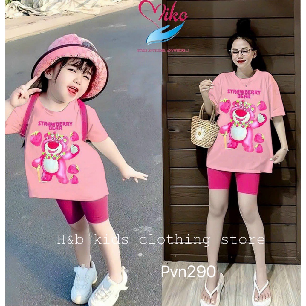 ÁO THUN KÈM QUẦN CÓ SIZE CHO MẸ VÀ BÉ SIZE 8-65KG