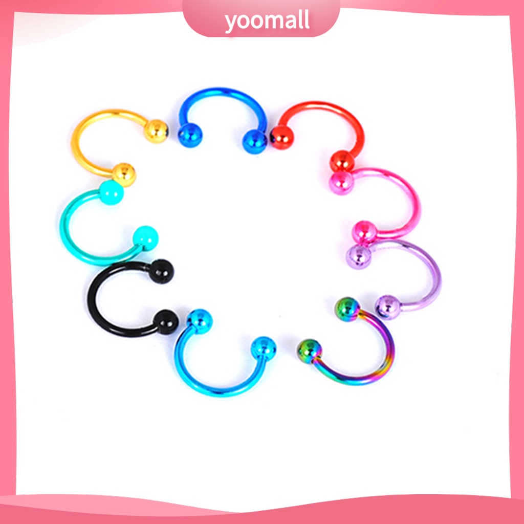 Khuyên Mũi Tròn Hình Quả Tạ Thời Trang Unisex