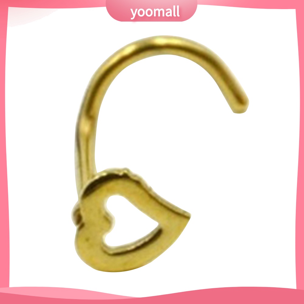 1 Khuyên Mũi Thép Không Gỉ Hình Trái Tim Thời Trang Unisex