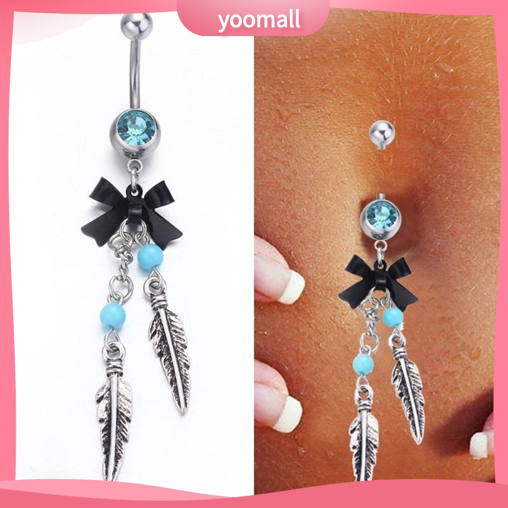 Khuyên Rốn Hình Chiếc Nơ Đính Đá Nhân Tạo Thời Trang