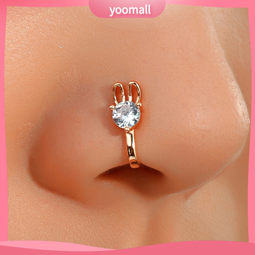 Khuyên Mũi Hình Chữ U Đính Đá Lấp Lánh Nhiều Kiểu Dáng Thời Trang