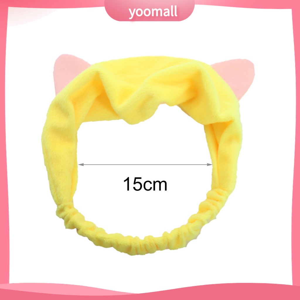 Giá Đỡ Băng Đô Rửa Mặt / Tóc Hình Tai Thú Không Phai Màu Thấm Hút Nước Dành Cho Bạn Gái