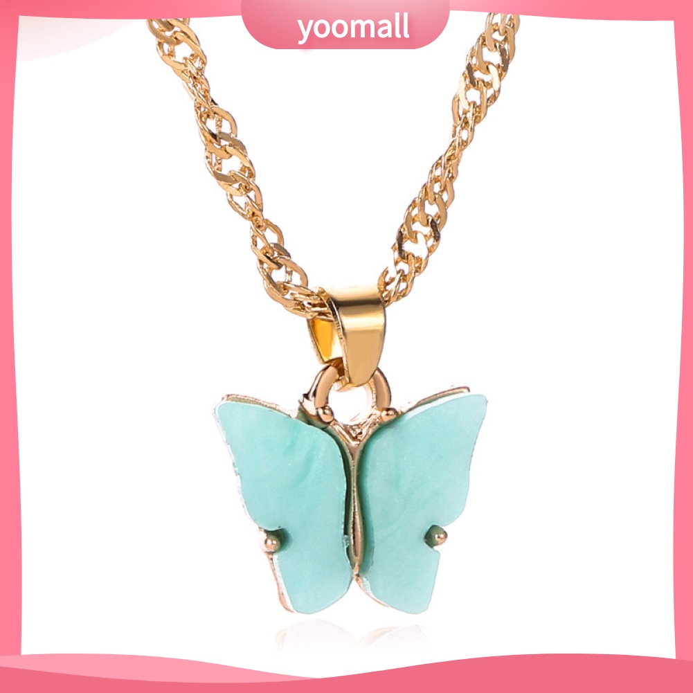 Vòng cổ Mặt Hình Bướm Bằng Acrylic Màu Sắc Ngọt Ngào Cho Nữ