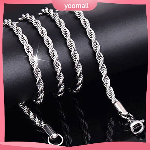 Vòng cổ Mạ Bạc 925 Dạng Xoắn Thời Trang Cho Nam Nữ