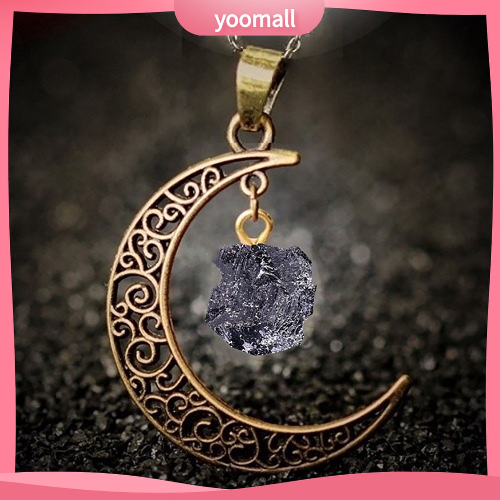 Vòng cổ Mặt Hình Mặt Trăng Bằng Thép Không Gỉ Thời Trang Cho Nữ