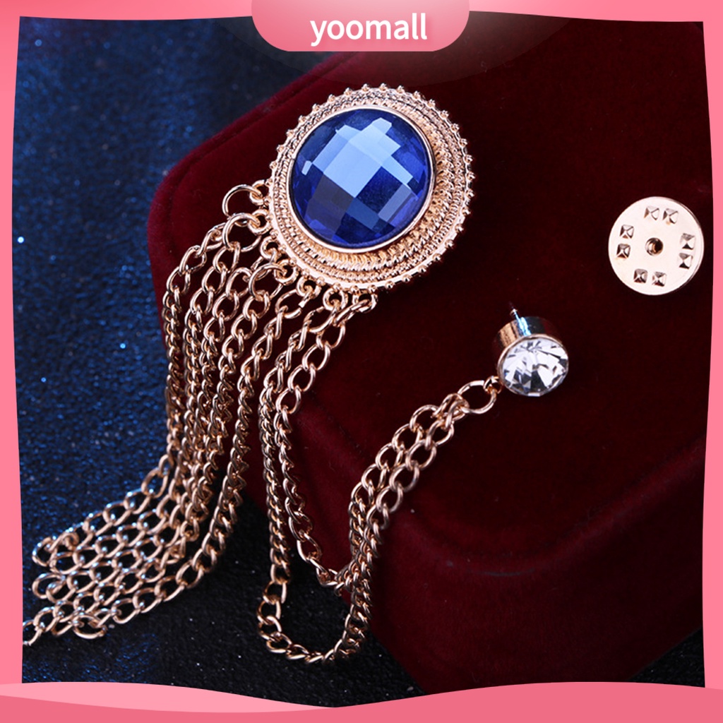 Ghim Cài Áo Dạng Chuỗi Xích Lấp Lánh Mạ Điện Lên Màu Nhanh Phong Cách Cổ Điển Cho Nam