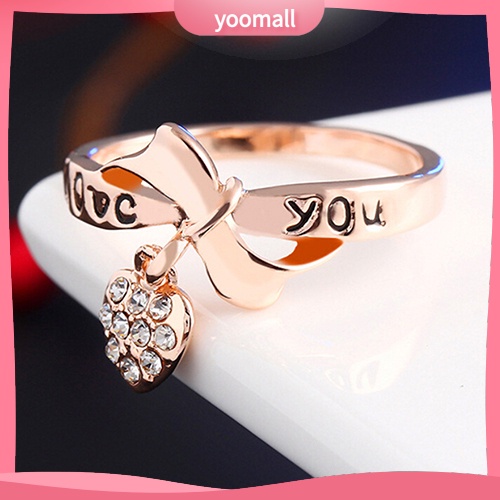 Nhẫn Đính Đá Hình Trái Tim Thời Trang Dành Cho Nữ