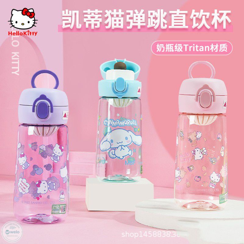 Bình Nước Sanrio 500Ml Kawaii E Kuromi Hello Kitty Cốc Nước Chống Rớt Ấm Siêu Tốc Di Động Anime Sanrios Chai Nhựa Cốc Uống Nước Cô Gái Quà Tặng CHÚNG TÔI