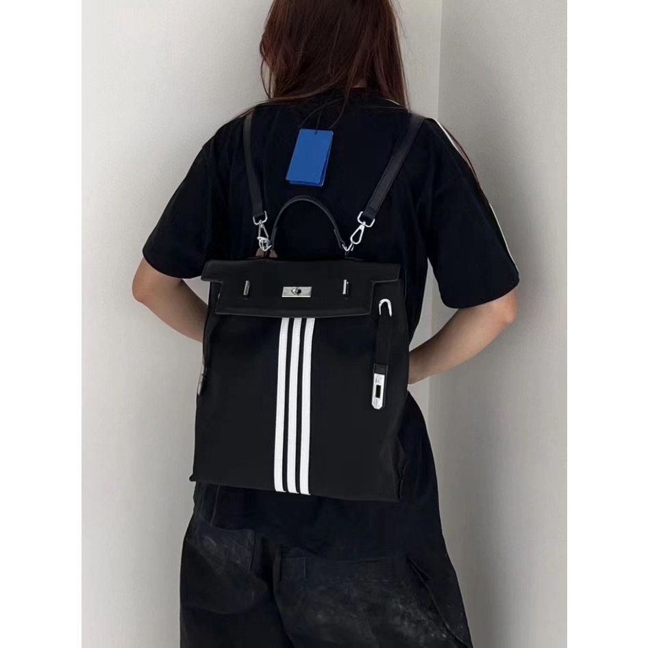 Ba Lô Canvas Họa Tiết Sọc Thời Trang Dành Cho Nữ