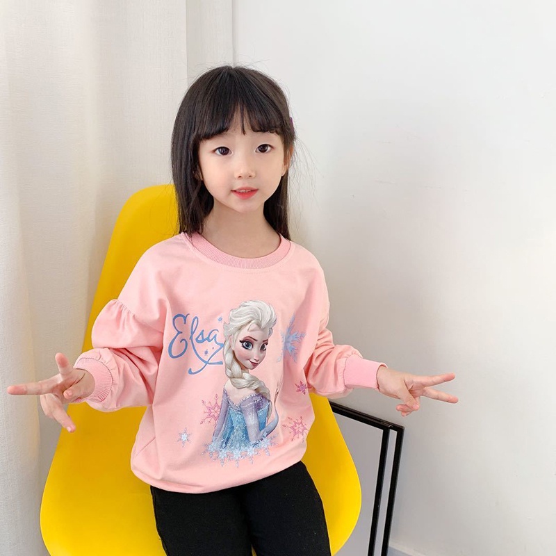 Áo sweater Dài Tay In Hình Công Chúa Băng Giá Aisha Thời Trang Mùa Thu Mới Dành Cho Bé Gái