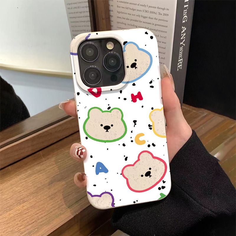 Ốp Điện Thoại Mềm Khoét Lỗ Chống Sốc Hình Gấu Cho Apple Iphone max714pro 1113 plus 12 8 XC3F