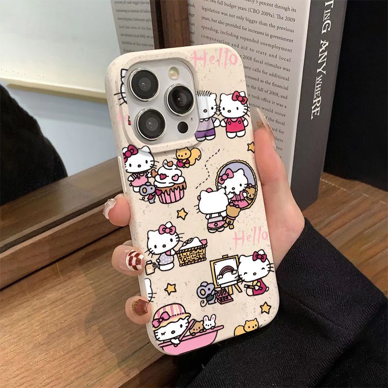 Ốp Điện Thoại Dẻo Họa Tiết Hoạt Hình Hello Kitty Dễ Thương Chống Sốc Cho iPhone12 8plus max11 7 1314pro