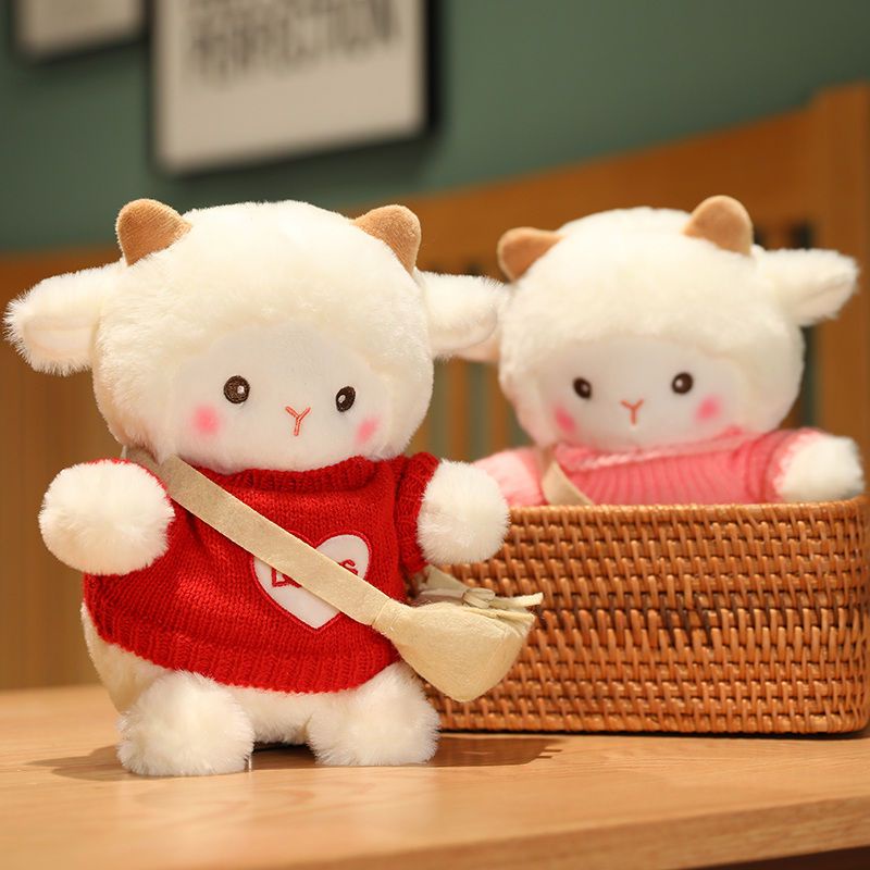 Cừu Nhồi Bông Màu Trắng Dễ Thương Dùng Làm Gối Ôm