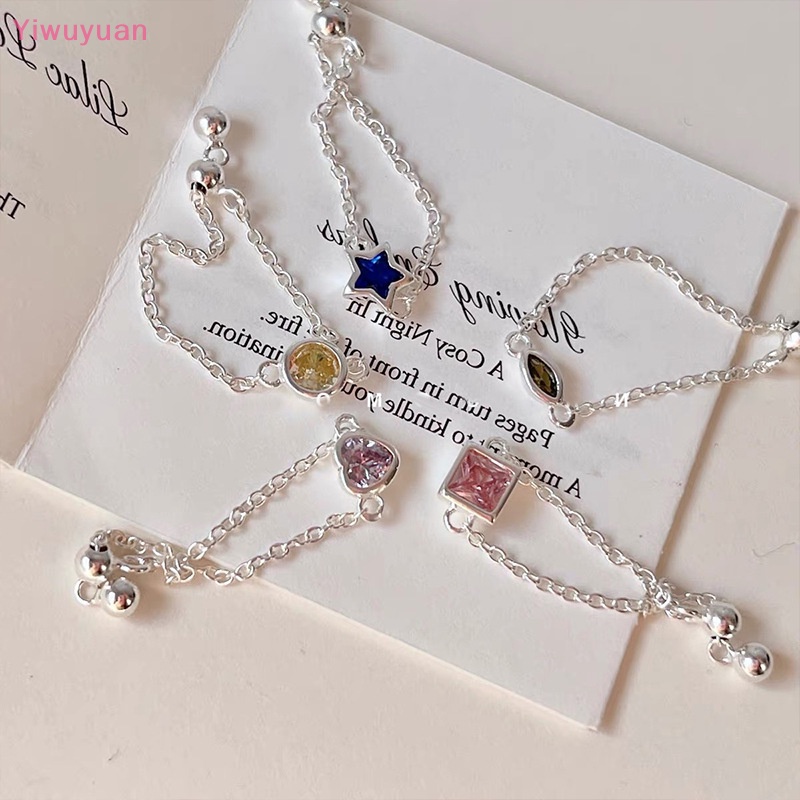 < Yiwuyuan > Nhẫn Đính Hôn Nữ Đính Đá Zircon Hình Trái Tim Ngôi Sao Có Thể Điều Chỉnh Kích Thước Y2K Trang Sức Mới