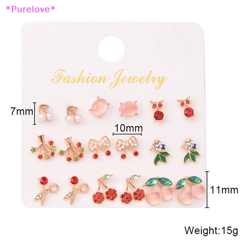 Set 12 Đôi Bông Tai Đính Ngọc Trai Giả Thanh Lịch Cho Nữ Mới