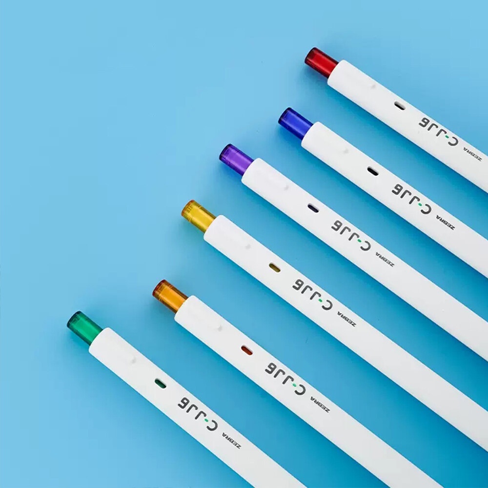 1 Bút Bi Bấm Mực Gel JJ6 Ngòi 0.5mm In Họa Tiết Ngựa Vằn