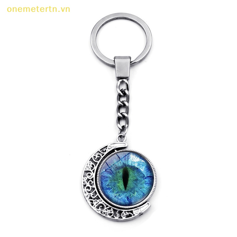 Onemetertn Móc Khóa Đính Đá Quý Hai Mặt Họa Tiết Mặt Trăng Cổ Điển Thời Trang Sáng Tạo Dành Cho Trang Trí Túi Xách