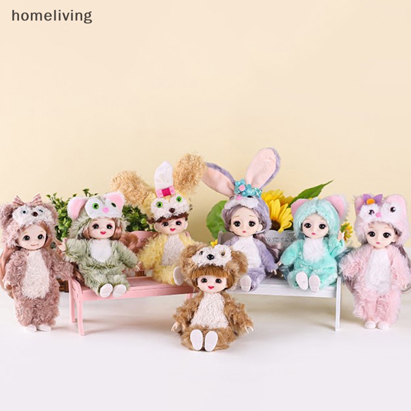 Búp Bê Nhồi Bông 17cm Mặc Quần Áo Hình Động Vật Dễ Thương