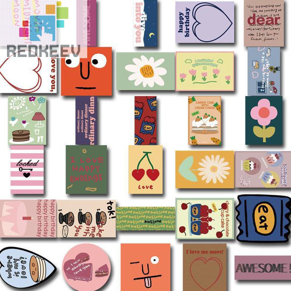 Bộ 90 Miếng Dán Trang Trí Sổ Tay / Ván Trượt Họa Tiết Trái Tim Dễ Thương DIY
