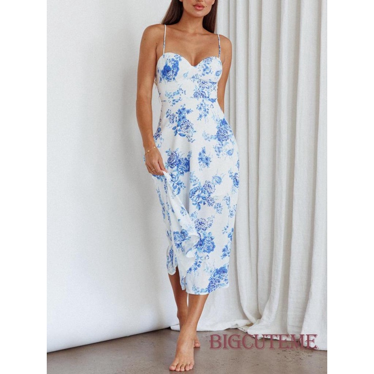 Đầm Dài Không Tay In Hoa Thời Trang Mùa Hè Dành Cho Nữ