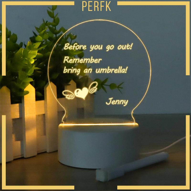 Bảng Viết Có Đèn LED Và Giá Đỡ Ghi Chú Bằng Acrylic Trong Suốt Tiện Dụng Cho Trường Học / Quán Bar