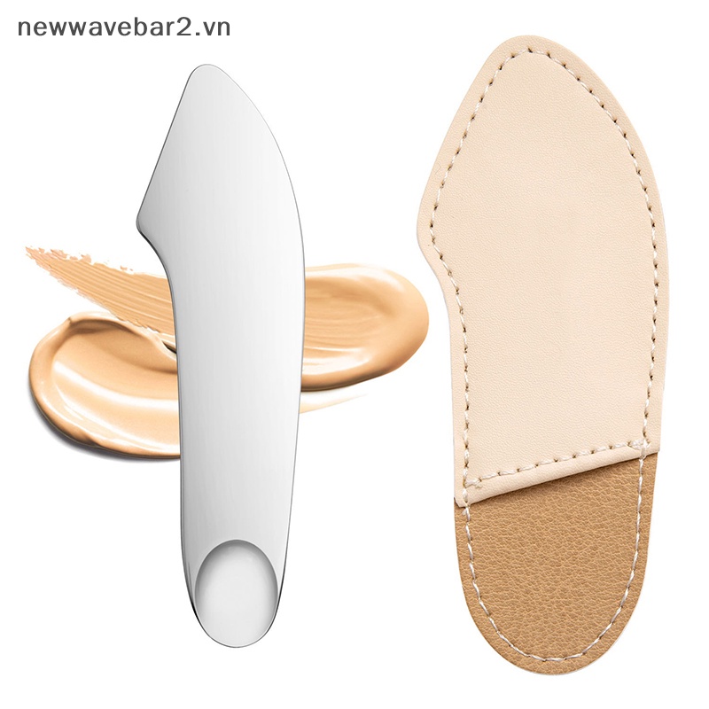 Muỗng Trộn Kem Nền / Nước Hoa Hồng Hai Đầu Bằng Thép Không Gỉ Kèm Hộp Đựng