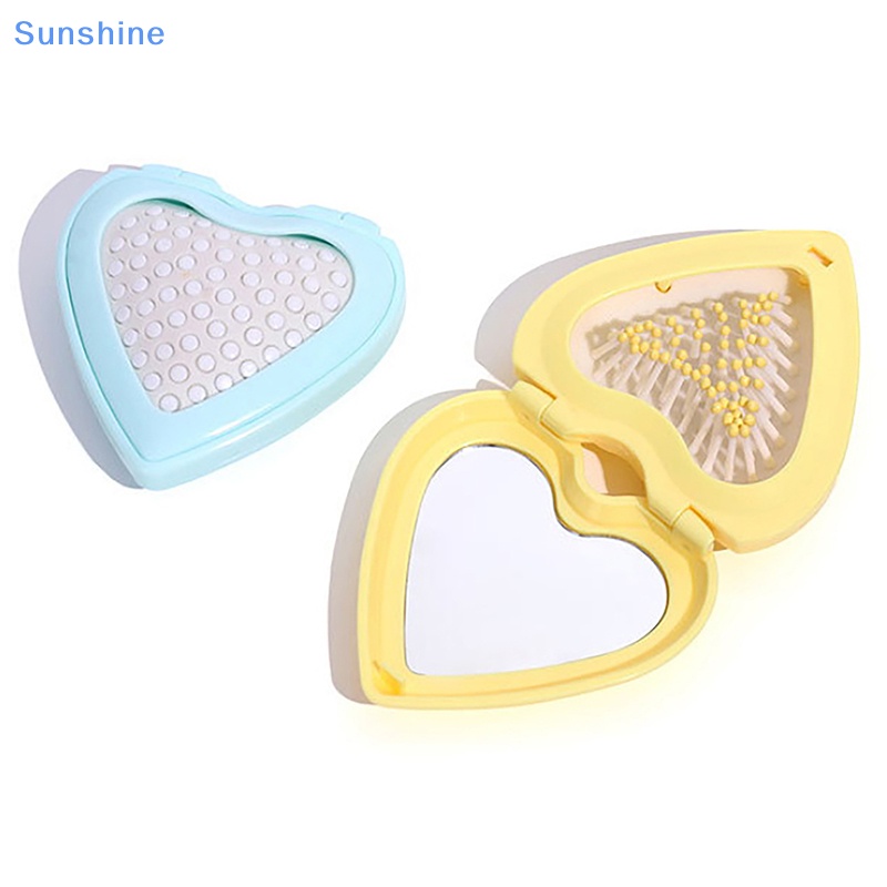 Lược Chải Tóc Mini Thiết Kế Trái Tim Có Thể Gấp Gọn Tiện Dụng