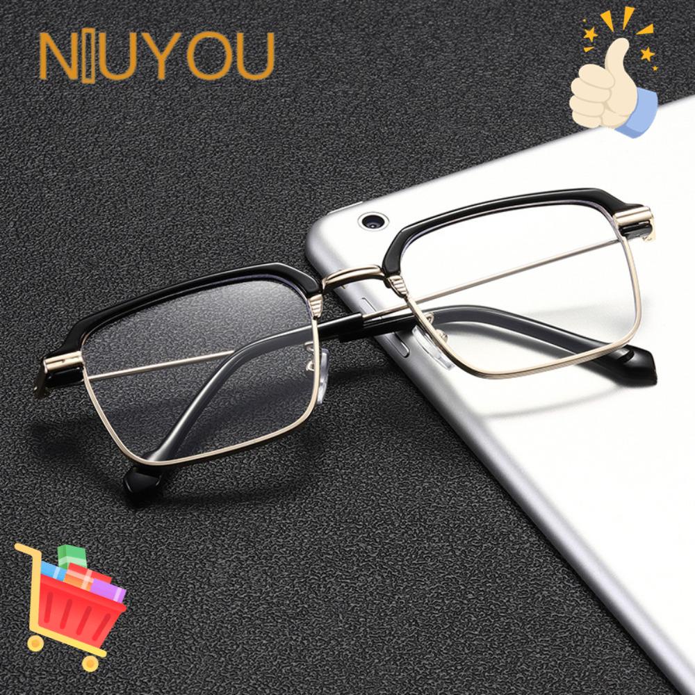 Kính Đọc Sách Nửa Gọng Kim Loại Chống Ánh Sáng Xanh Thiết Kế Thanh Lịch Cho Nam Và Nữ