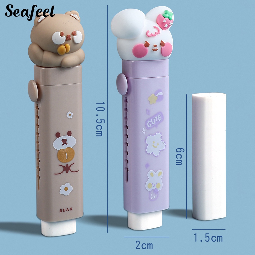 1 Bộ Tẩy Bút Chì Thay Thế Kèm Lõi Tẩy Hình Hoạt Hình Cho Bé