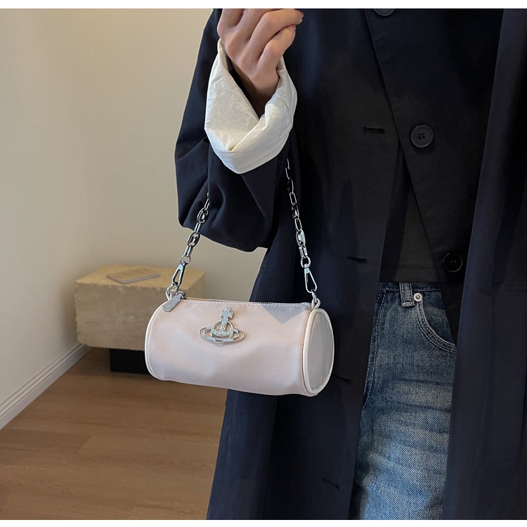 Túi Đeo Vai Vải Oxford Phối Dây Xích Kim Loại Thời Trang Cho Nữ