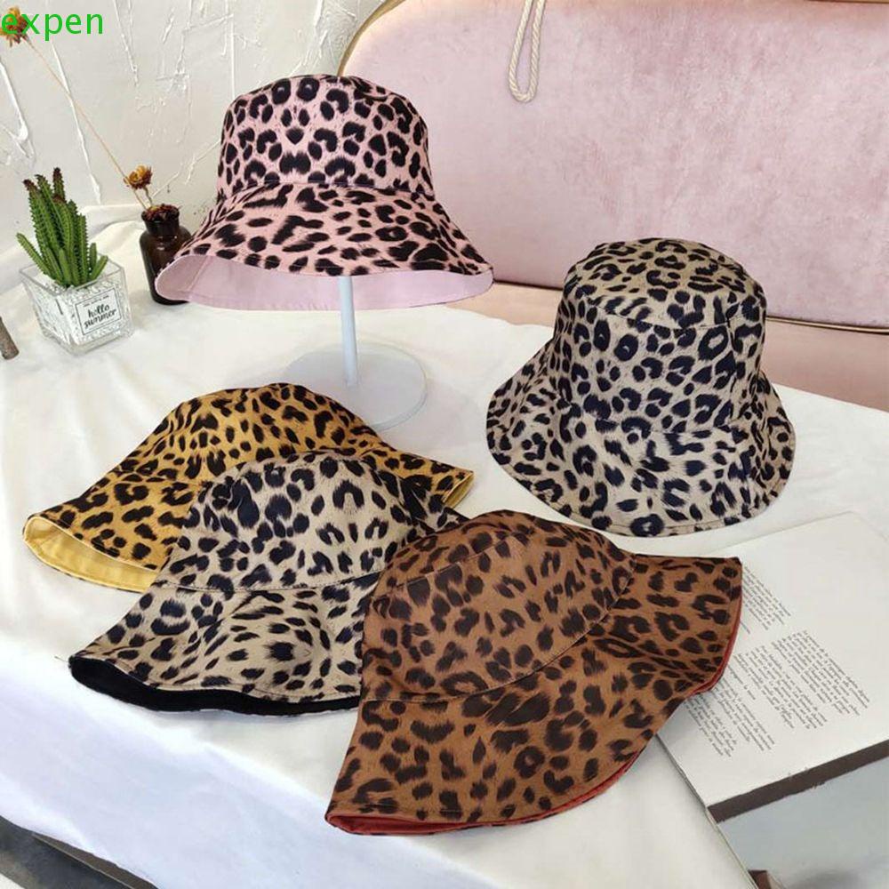 Nón Bucket Che Nắng Màu Sắc Đơn Giản Họa Tiết Da Báo Thời Trang Mùa Hè Cho Nữ