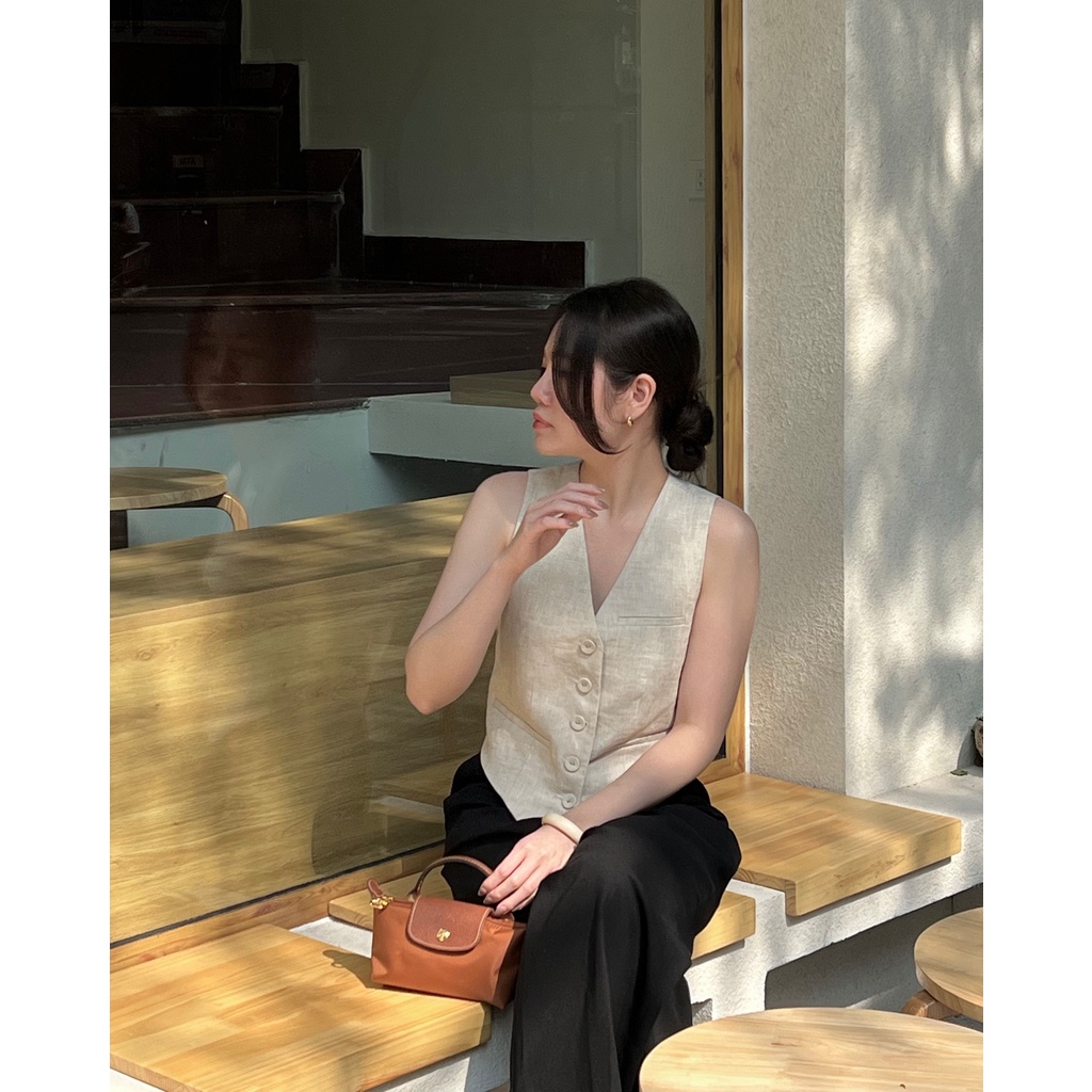 Áo gile nữ Linen