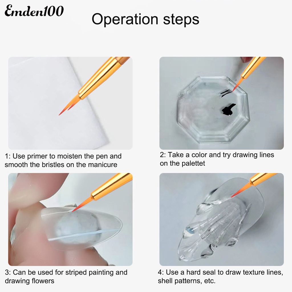 Set 3 Cọ Vẽ Trang Trí Móng Tay Nghệ Thuật Siêu Mịn Đa Năng