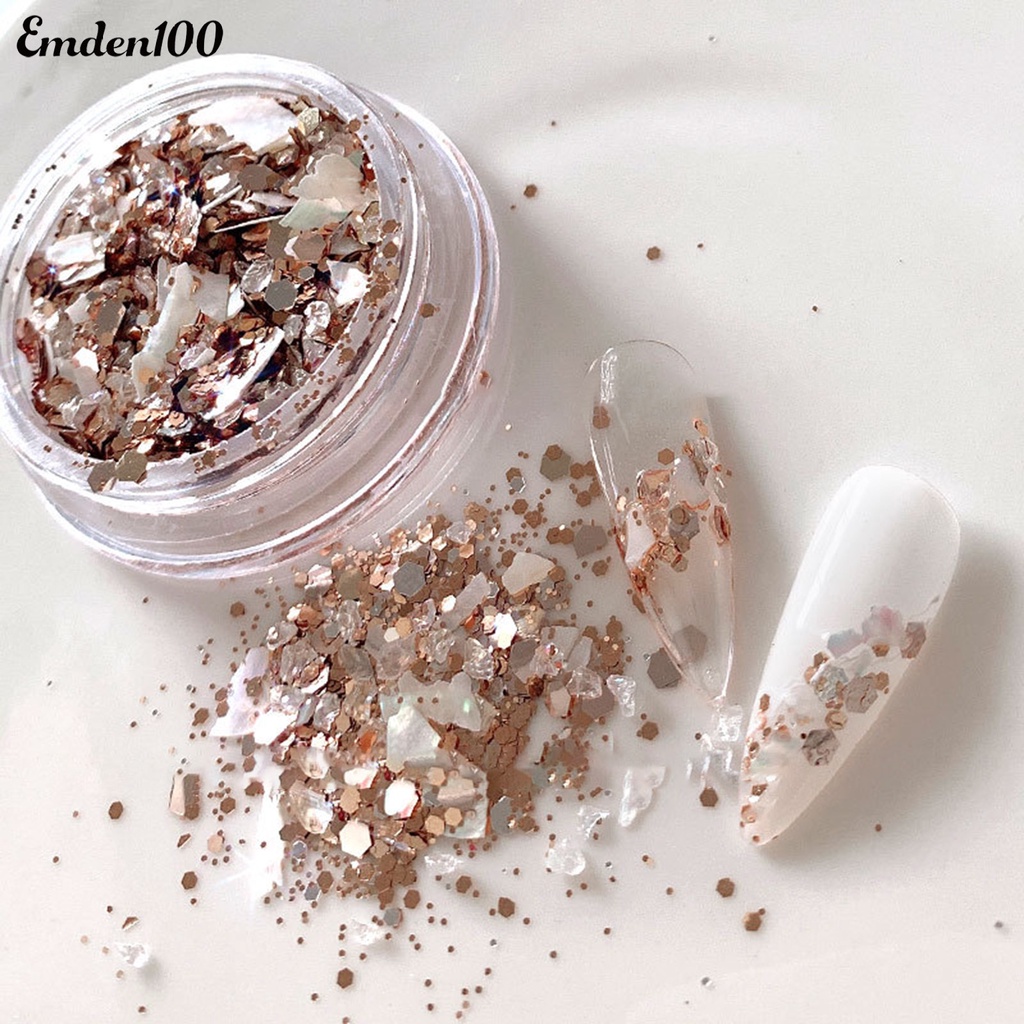 1 Hộp Phụ Kiện Trang Trí Móng Tay Hình Vỏ Sò Lấp Lánh