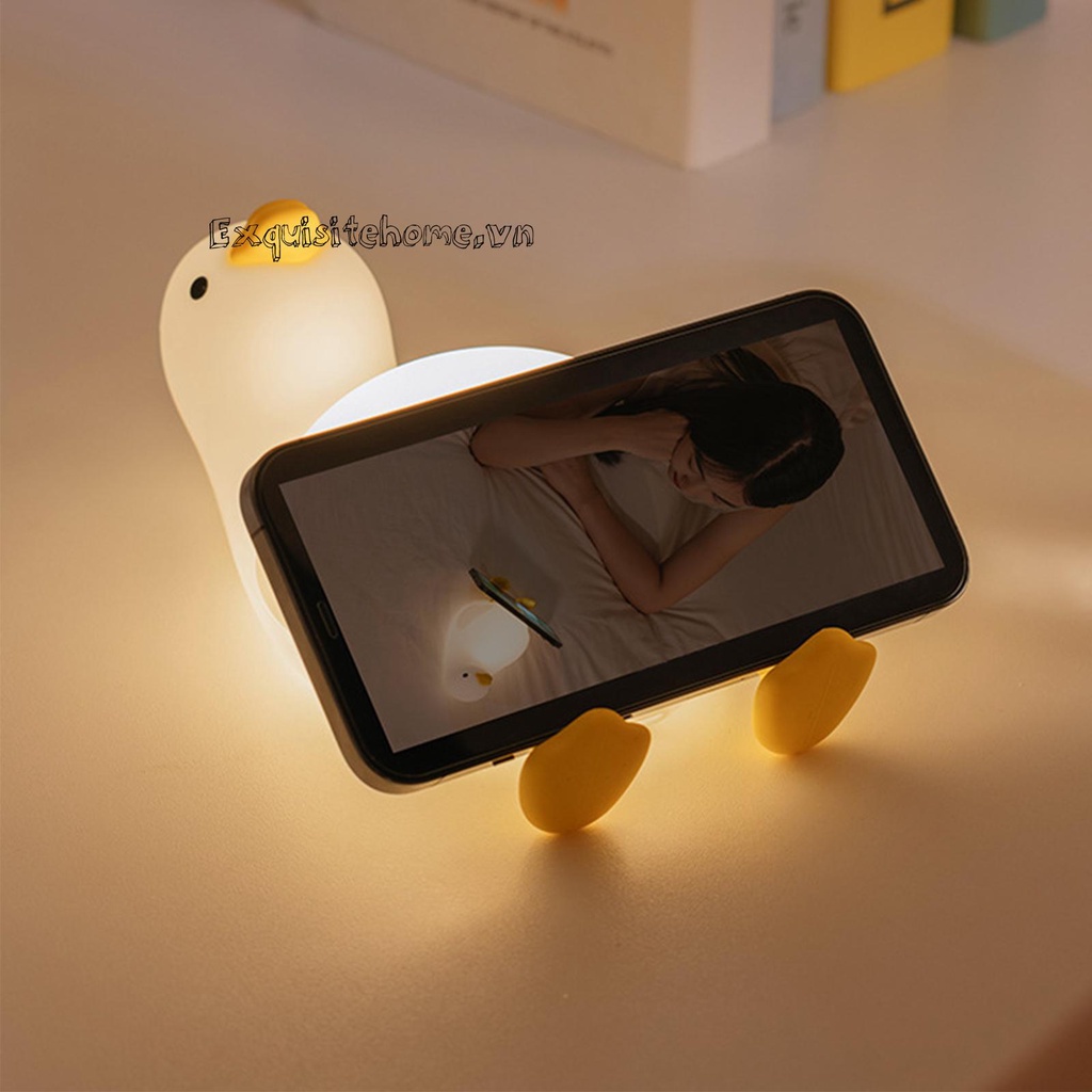 Đèn Ngủ 3 Bánh Răng 900mAh Bằng Silicone Hình Vịt Dùng Trang Trí Tiệc
