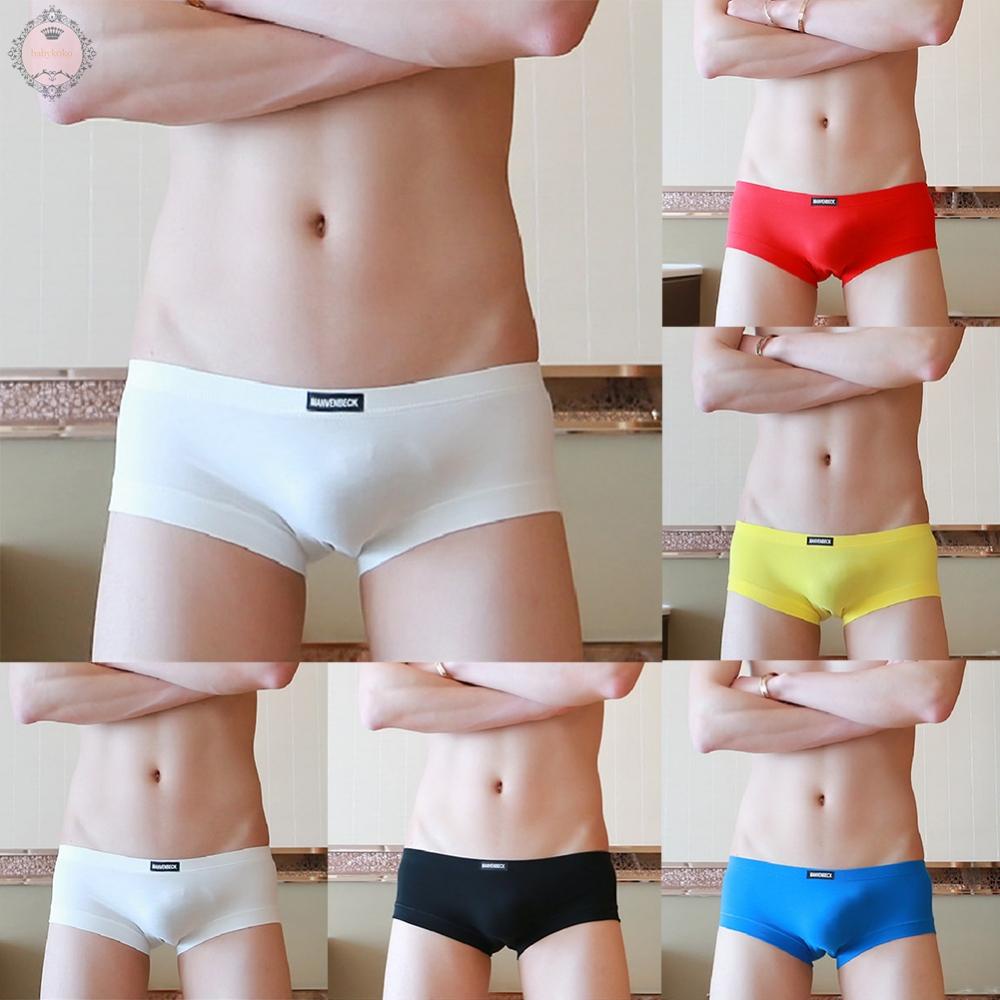 Mens Seamless Breathable Comfy Boxers Underwear Bulge Briefs Shorts Underpants