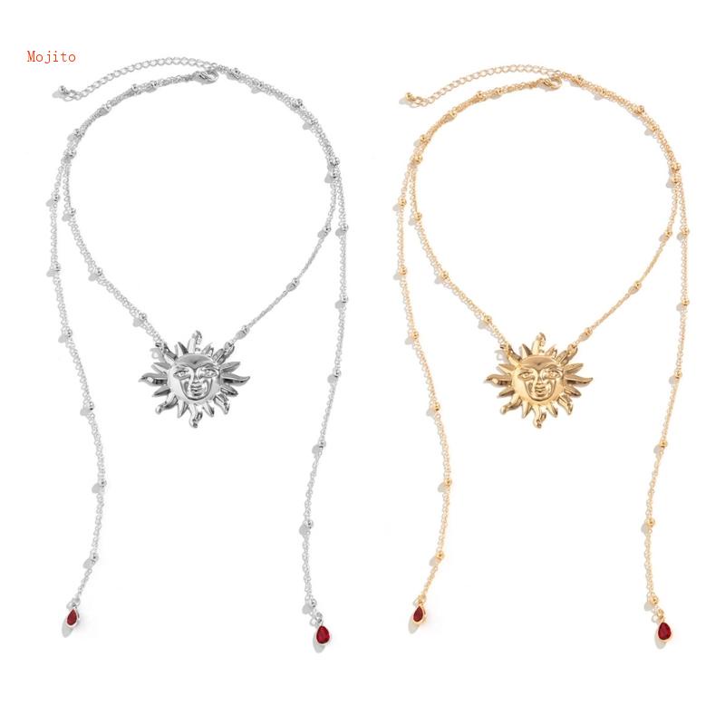 Mojito Trend Niche Dây Chuyền Kim Loại Tua Rua Hình Giọt Nước Màu Vàng / Bạc Đơn Giản Phong Cách Retro