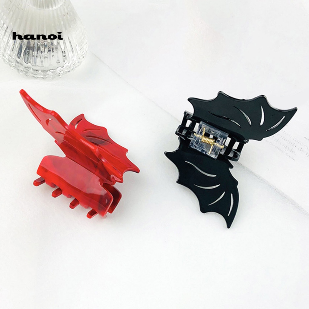 Kẹp Tóc Hình Dơi Màu Trơn Chống Trượt Phong Cách Gothic Thời Trang
