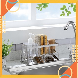 Khay inox 304 để vật dụng rửa chén 2 tầng