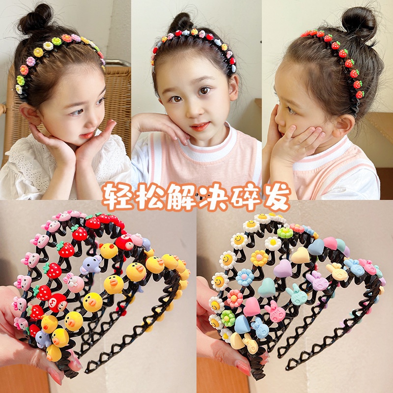 Bờm tóc có kẹp Hàn Quốc cho bé gái đính hoa quả, hình hoa cute dễ thương tạo độ phồng , xược tóc hot tiktok