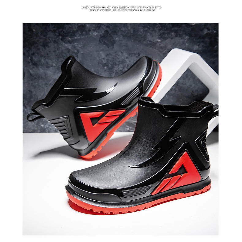 Giày Bốt Cao Su Đi Mưa / Câu Cá Đế Dày Chống Trượt / Thấm Nước Thời Trang Cho Nam Và Nữ