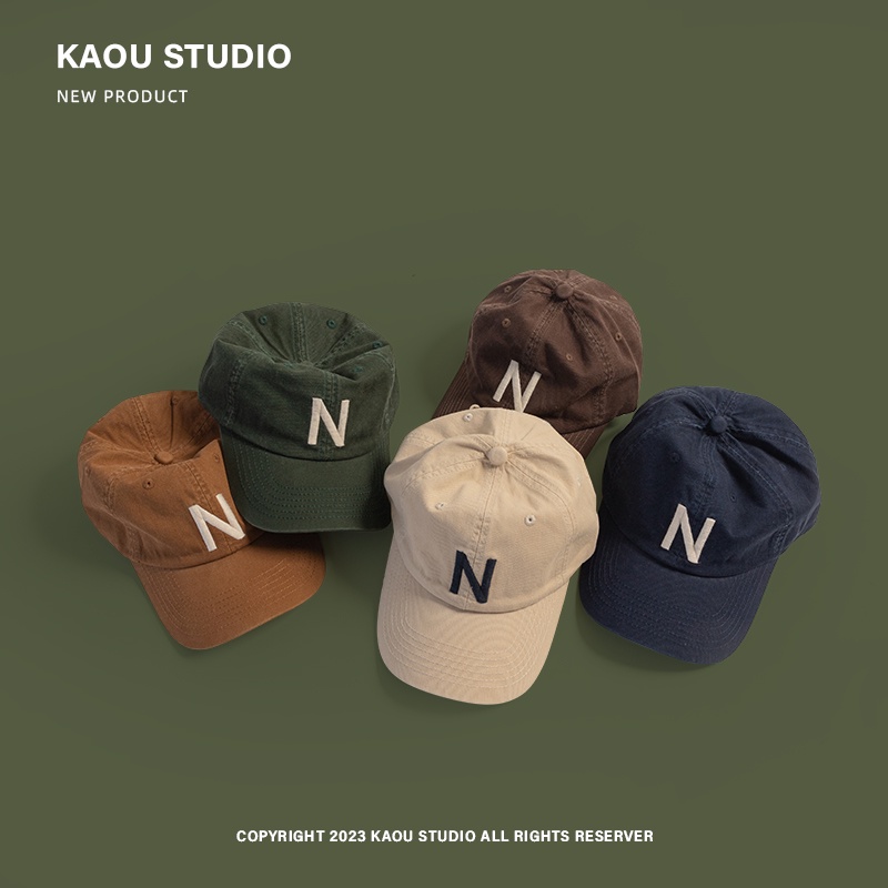 Mũ Lưỡi Trai Thêu Chữ N Phong Cách Hàn Quốc Cá Tính Cho Nam Nữ