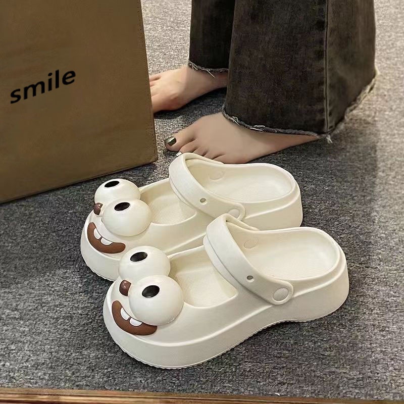 Dép Xăng Đan Đi Biển Đế Dày Mềm Mại Họa Tiết Chú Chó Mắt To Mary Jane 2023