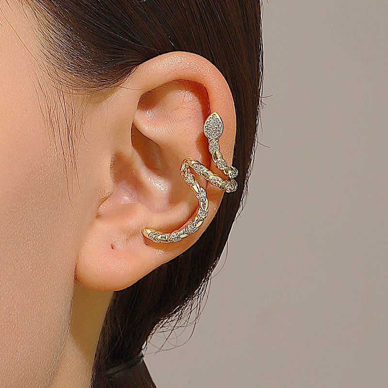 Bông Tai Hình Rắn Đính Kim Cương Giả Cho Nữ